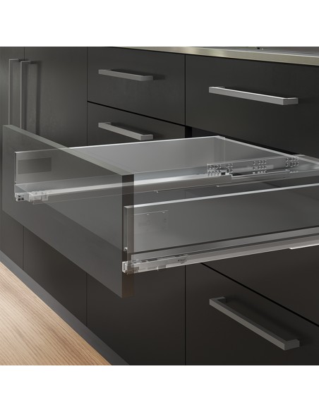 Kit de tiroir pour cuisine et salle de bain Vertex de hauteur 93 mm avec panneaux incluses. 