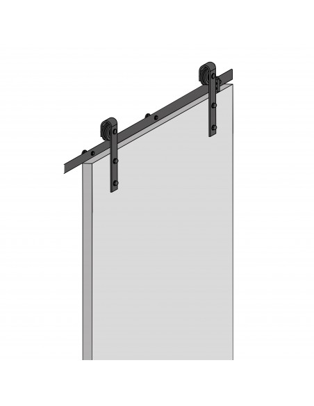 Emuca Système Barn de porte coulissante en bois suspendue 