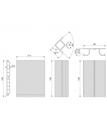 Emuca Kit de plinthes de cuisine Plasline avec accessoires union. 