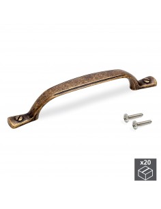 Lot de Poignées Nairobi pour meuble, entraxe 96 mm, Zamak, Bronze, 20 ut. 