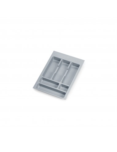 Range-couverts pour tiroirs de cuisine, module 400 mm, Plastique, Gris 