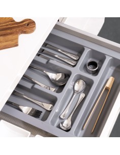 Range-couverts pour tiroirs de cuisine, module 400 mm, Plastique, Gris  2