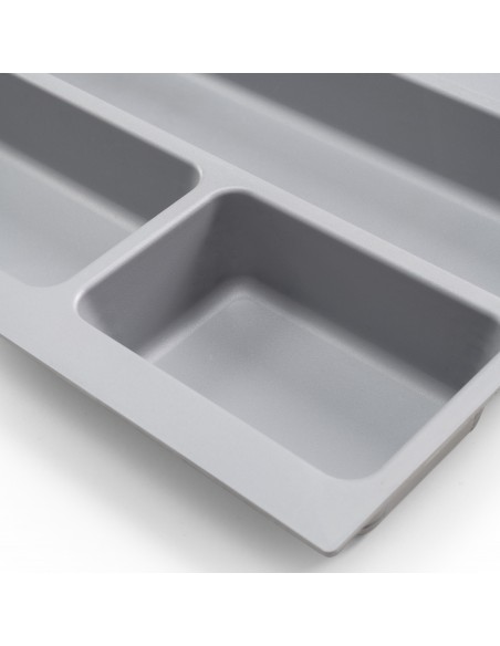 Range-couverts pour tiroirs de cuisine, module 400 mm, Plastique, Gris 