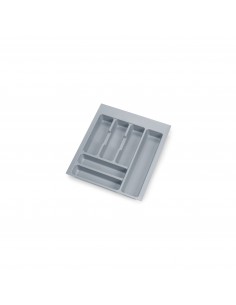 Range-couverts pour tiroirs de cuisine, module 450 mm, Plastique, Gris 