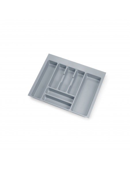 Range-couverts pour tiroirs de cuisine, module 600 mm, Plastique, Gris 