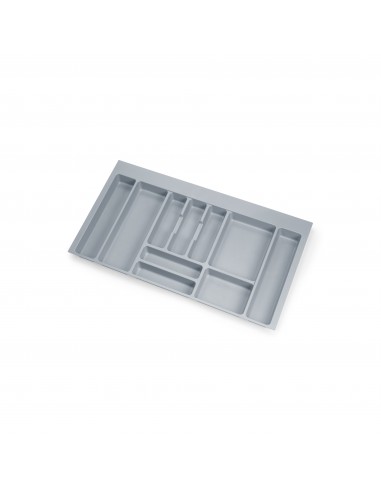 Range-couverts Optima pour tiroirs de cuisine, module 900 mm, Plastique, Gris 