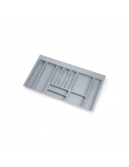 Range-couverts Optima pour tiroirs de cuisine, module 900 mm, Plastique, Gris 