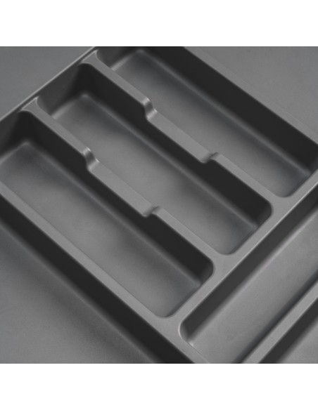 Range-couverts Optima pour tiroir de cuisine Vertex/Concept 500, module 400 mm .Panneau 16mm, Plastique, gris anthracite 