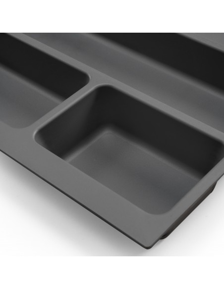 Range-couverts Optima pour tiroir de cuisine Vertex/Concept 500, module 400 mm .Panneau 16mm, Plastique, gris anthracite 