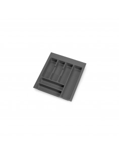 Range-couverts Optima pour tiroir de cuisine Vertex/Concept 500, module 450 mm .Panneau 16mm, Plastique, gris anthracite 