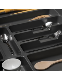 Range-couverts Optima pour tiroir de cuisine Vertex/Concept 500, module 700 mm .Panneau 16mm, Plastique, gris anthracite  2