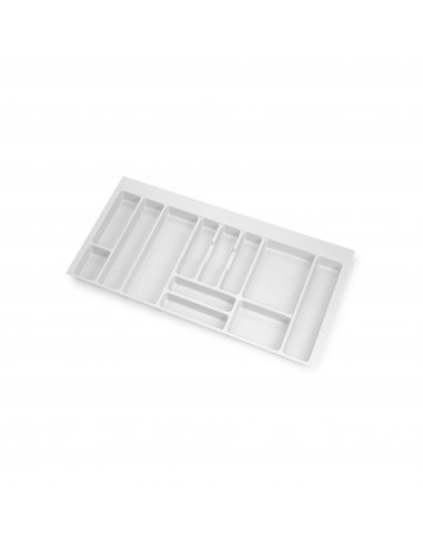 Range-couverts Optima pour tiroir de cuisine Vertex/Concept 500, module 1.000 mm .Panneau 16mm, Plastique, blanc 