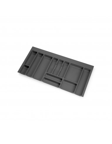 Range-couverts Optima pour tiroir de cuisine Vertex/Concept 500, module 1000 mm, Panneau 16mm, Plastique, gris anthracite 