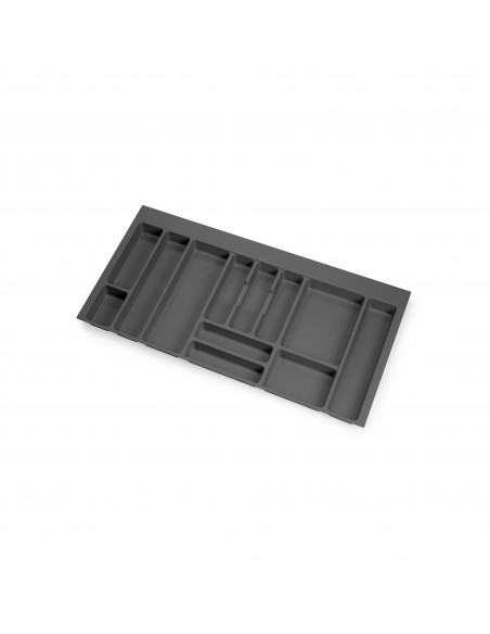 Range-couverts Optima pour tiroir de cuisine Vertex/Concept 500, module 1000 mm, Panneau 16mm, Plastique, gris anthracite 
