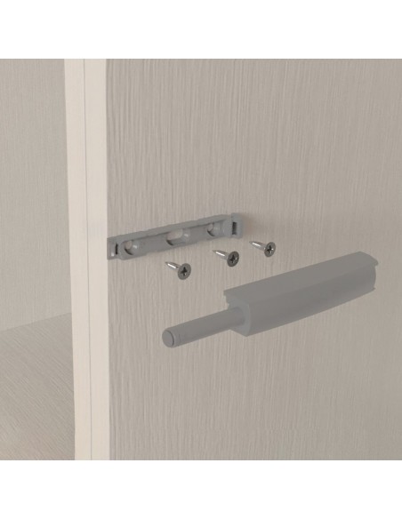 Ferme-porte Push Lite à emboutir sur l'armoire avec réglage, 70 mm,  Magnétique 2,5 kg, Plastique gris, Plastique