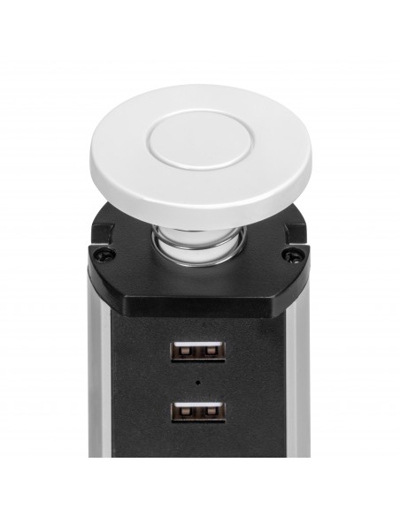 Multiconnecteur élevable Vertikal, EU, Peint en blanc, Plastique et Aluminium 