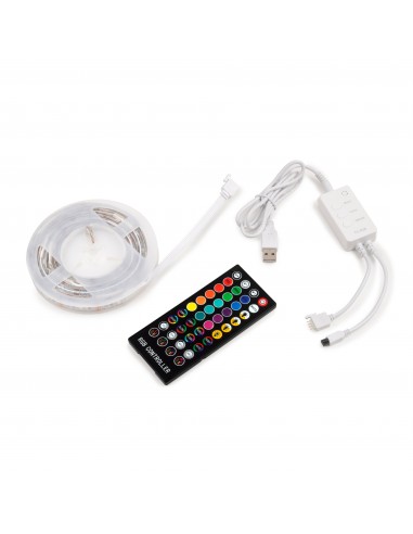 Kit de bande LED Octans RGB avec télécommande et contrôle WIFI via APP (5V DC), 4 x 0,5 m, Plastique 