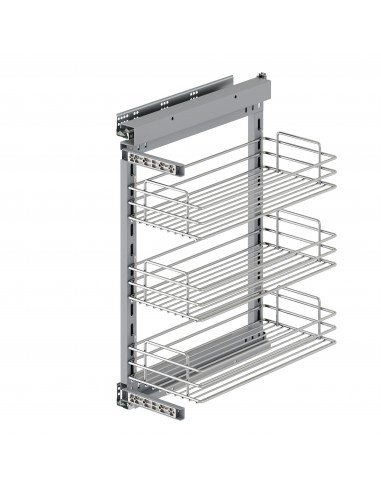 Chariot coulissant Suprastar avec soft close, 400, Chromé, Acier 