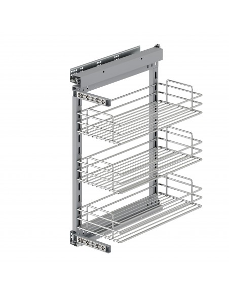 Chariot coulissant Suprastar avec soft close, 400, Chromé, Acier 