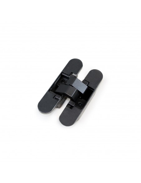 Charnière invisible pour portes, charge de 40 kg, ouverture de 180º, zamak, noir, 2 un. 