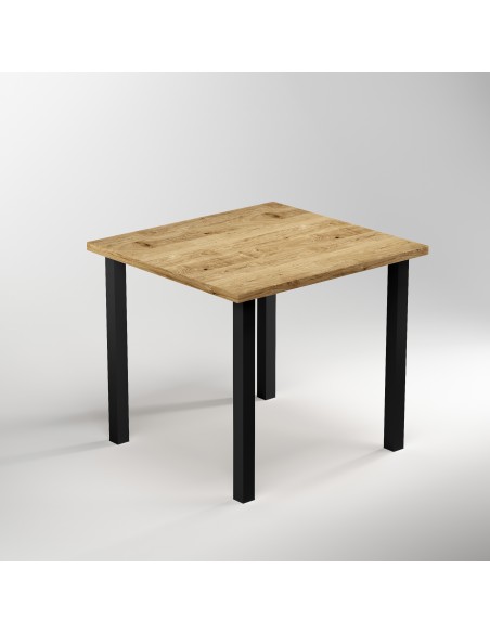 Pieds carrés pour table, 50x50mm, Peint en noir, Acier, 4 u 