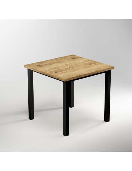 Pieds carrés et cadre de table, 50x50mm, 750x750, Peint en noir, Acier, 1 ut. 