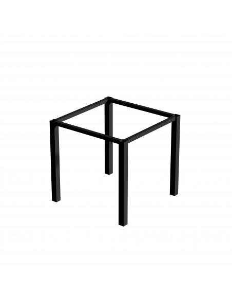 Pieds carrés et cadre de table, 50x50mm, 750x750, Peint en noir, Acier, 1 ut. 