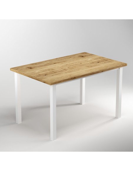 Pieds carrés et cadre de table, 50x50mm, 1.150x750, Peint en blanc, Acier, 1 ut. 