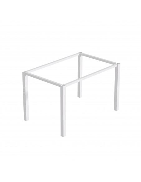 Pieds carrés et cadre de table, 50x50mm, 1.150x750, Peint en blanc, Acier, 1 ut. 