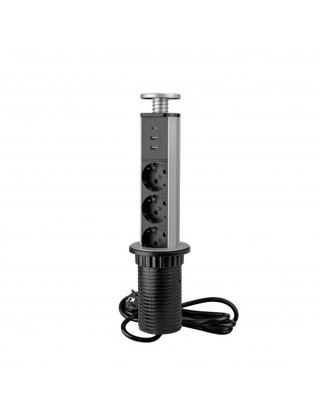 Multiconnecteur élevable Vertikal A+C, EU, Peint en aluminium, Plastique et Aluminium, 1 ut. 