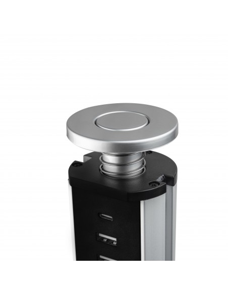 Multiconnecteur élevable Vertikal A+C, EU, Peint en aluminium, Plastique et Aluminium, 1 ut. 