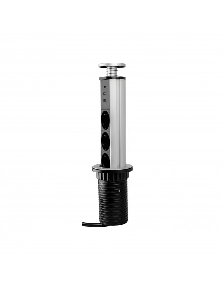 Multiconnecteur élevable Vertikal A+C, EU, Peint en aluminium, Plastique et Aluminium, 1 ut. 