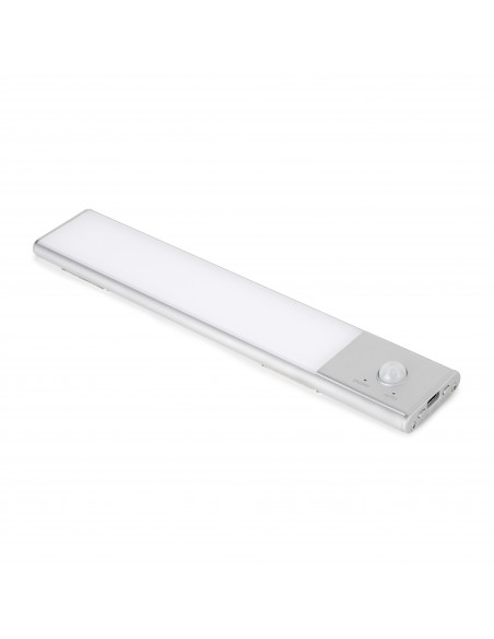 Luminaire LED Kaus rechargeable par usb avec détecteur de mouvement, L 240 mm, Anodisé mat, Plastique et Aluminium 