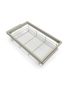 Kit de panier à fils avec glissières à fermeture douce pour armoire, réglable, module 800mm, gris pierre 