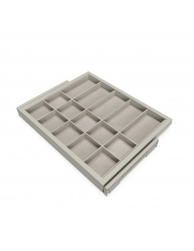 Kit de tiroir d'organisation avec glissières à fermeture douce pour armoire, réglable, module 600mm, gris pierre 