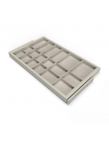 Kit de tiroir d'organisation avec glissières à fermeture douce pour armoire, réglable, module 800mm, gris pierre 