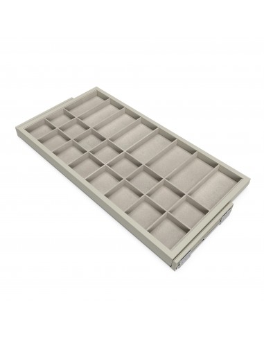 Kit de tiroir d'organisation avec glissières à fermeture douce pour armoire, réglable, module 900mm, gris pierre 