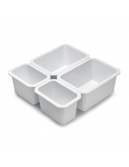 Cubes organisateurs Tidy de tiroirs de salle de bain, Plastique blanc, Plastique, 4 cubes 