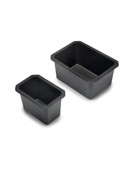 Cubes organisateurs Tidy de tiroirs de salle de bain, Plastique gris antracite, Plastique, 4 cubes 