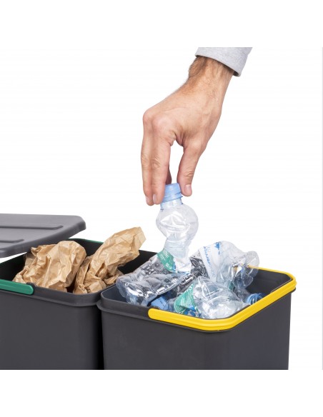 Emuca Poubelle de recyclage Recycle pour cuisine, 2 x 12 L