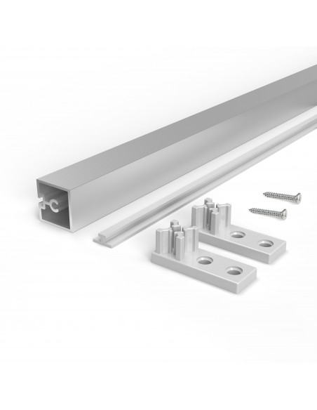 Kit traverse Albeam pour meubles de cuisine, À visser, Anodisé mat, Aluminium et Plastique 