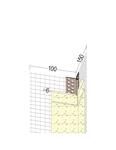 Cornière d'Angle pré-entoilé avec repère d'enduit 6 mm 