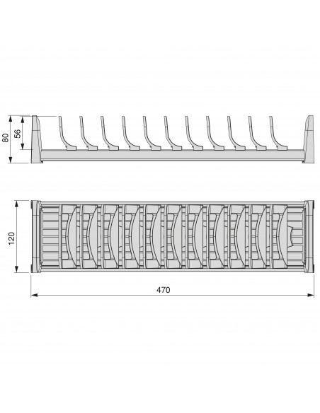 Support de plaque Orderbox pour tiroir, 120x470 mm, Gris anthracite, Aluminium et Plastique 