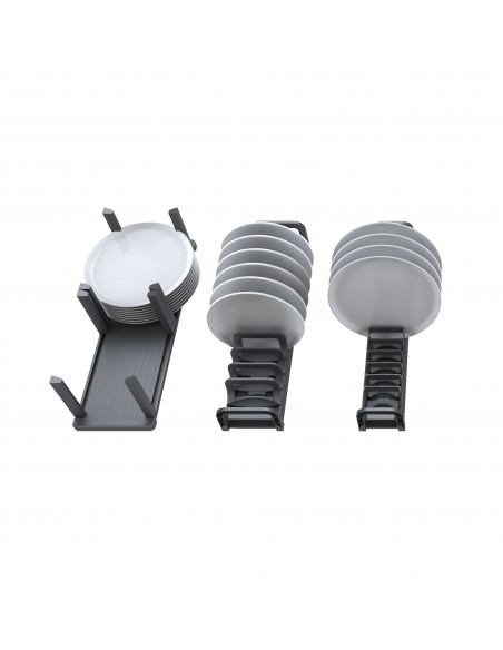 Porte-assiettes Orderbox vertical pour tiroir, 159x468 mm, Gris anthracite, Aluminium et Plastique 