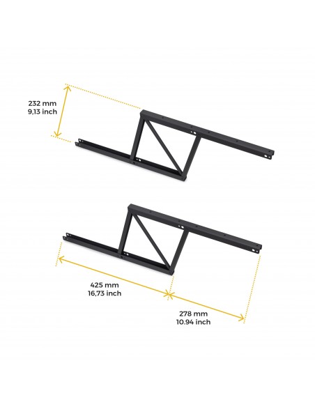 Ensemble de mécanismes de levage pour tables basses, permette elevare la mesa 192mm, Acier, Peint en noir 