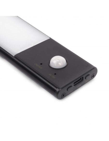 Luminaire LED Kaus Black rechargeable par USB avec détecteur de mouvement, 240mm, Peint en noir 