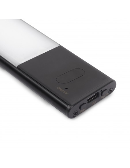 Luminaire LED Kaus Black rechargeable par usb avec capteur tactile, 240mm, Peint en noir, Plastique et Aluminium 