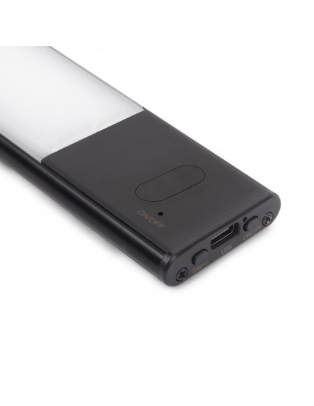 Luminaire LED Kaus Black rechargeable par usb avec capteur tactile, 400mm, Peint en noir, Plastique et Aluminium 