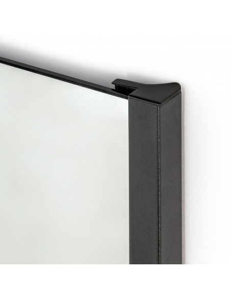Miroir extractible pour l'intérieur de l'armoire, Peint en noir texturé, Acier et Plastique et Verre 