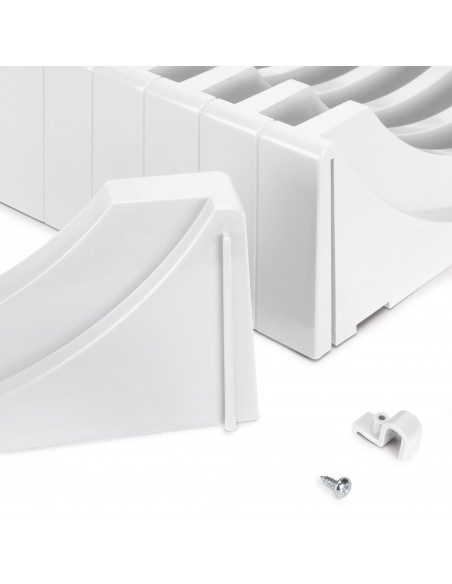 Porte-assiettes pour meuble avec capacité 13 assiettes, Plastique blanc 